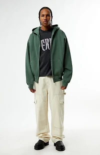 Pacsun Green Vintage Wash Full Zip Hoodie