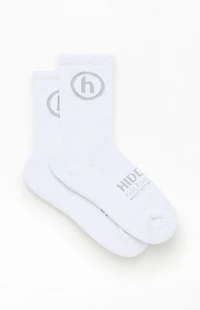 Hidden NY White & Grey Classic Crew Socks