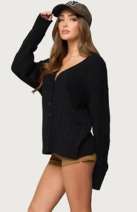Edikted Francine Oversized V Neck Cardigan
