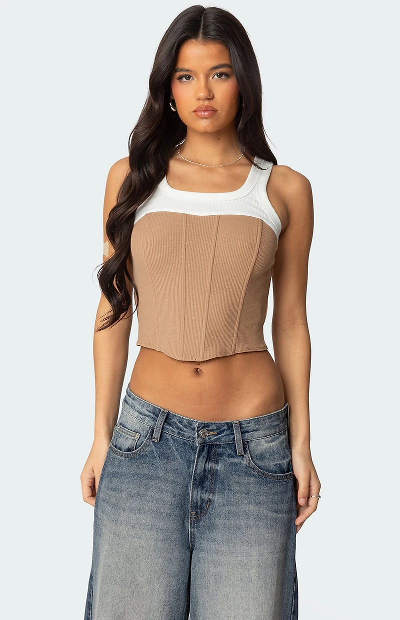 Edikted Ila Contrast Layered Corset