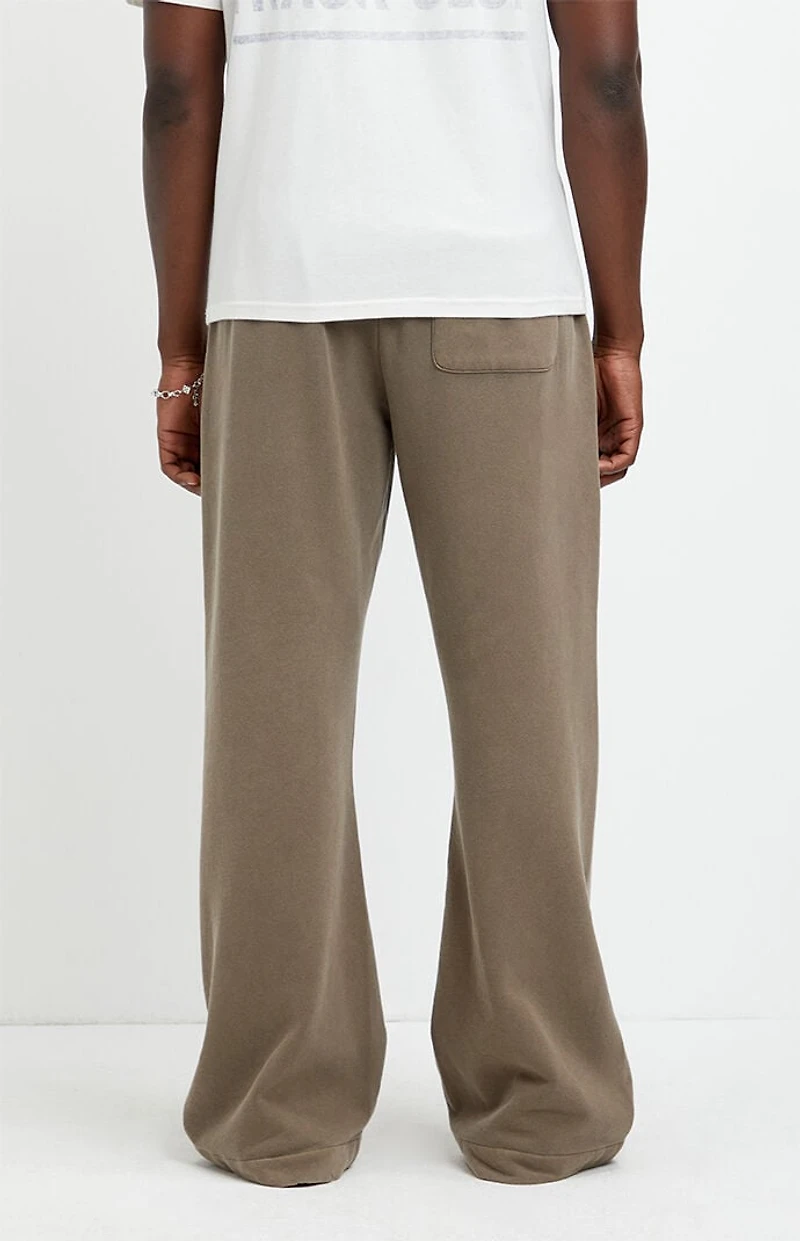 Pacsun Brown Fleece Baggy Bootcut Sweatpants