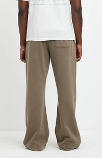 Pacsun Brown Fleece Baggy Bootcut Sweatpants