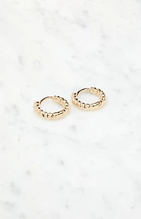 John Galt Gold Croissant Hoop Earrings