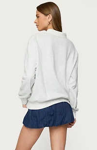 Edikted Scholar Oversized Polo Sweatshirt