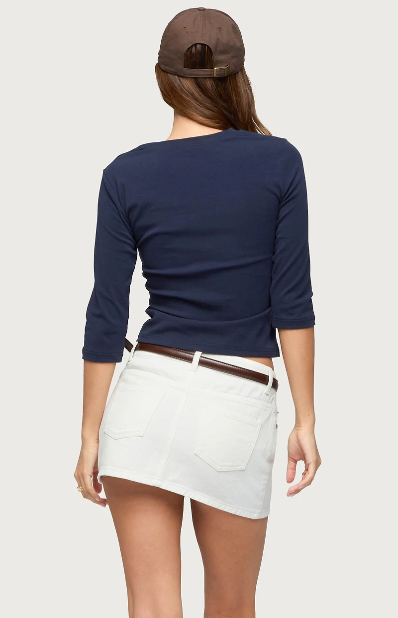 Edikted Seventy Six Quarter Sleeve T-Shirt