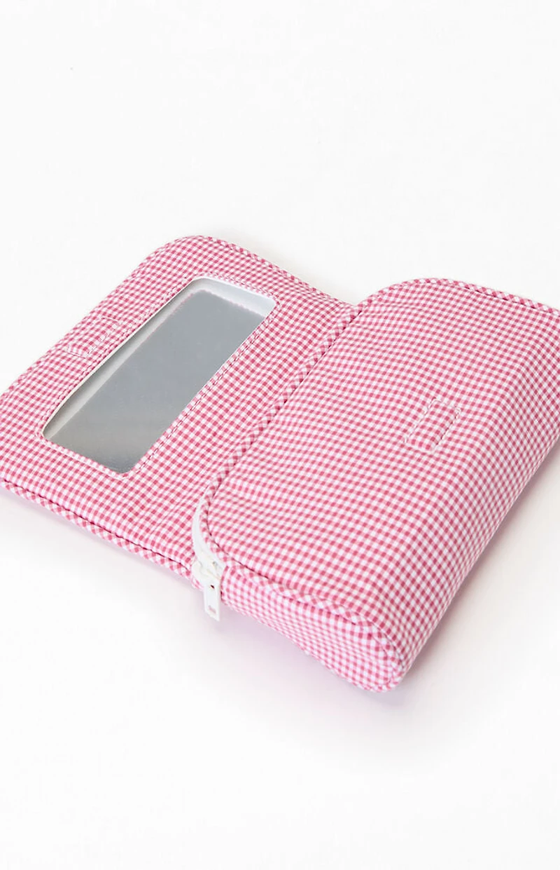John Galt Red & White Gingham Cosmetic Bag