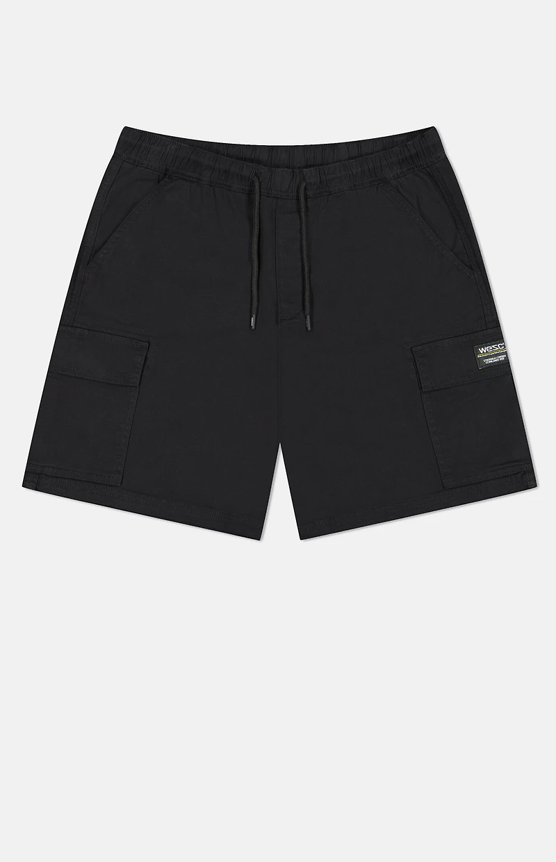 WeSC Black Utility Cargo Shorts