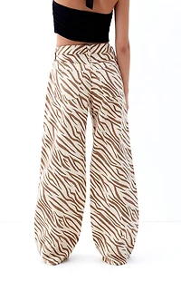 Pacsun Casey Low Rise Baggy Jeans Zebra Print