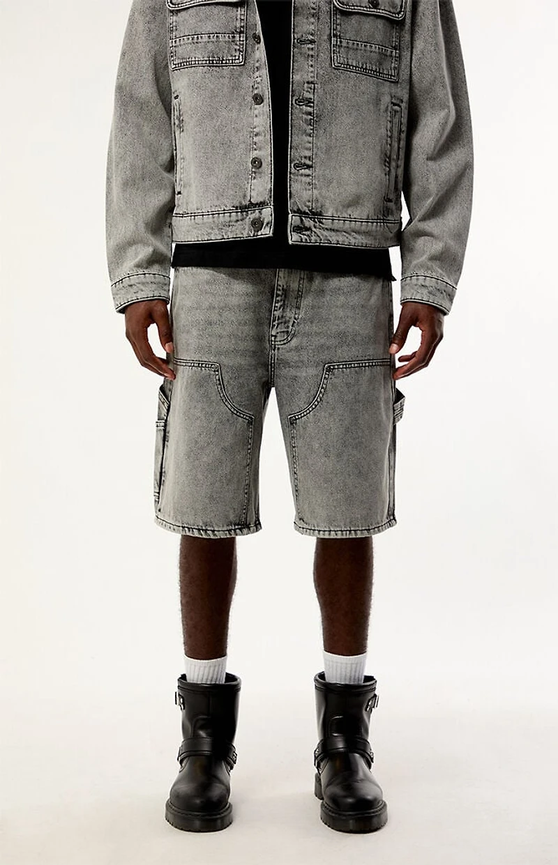 L/AB c/o Off-White Black Baggy Carpenter Denim Shorts