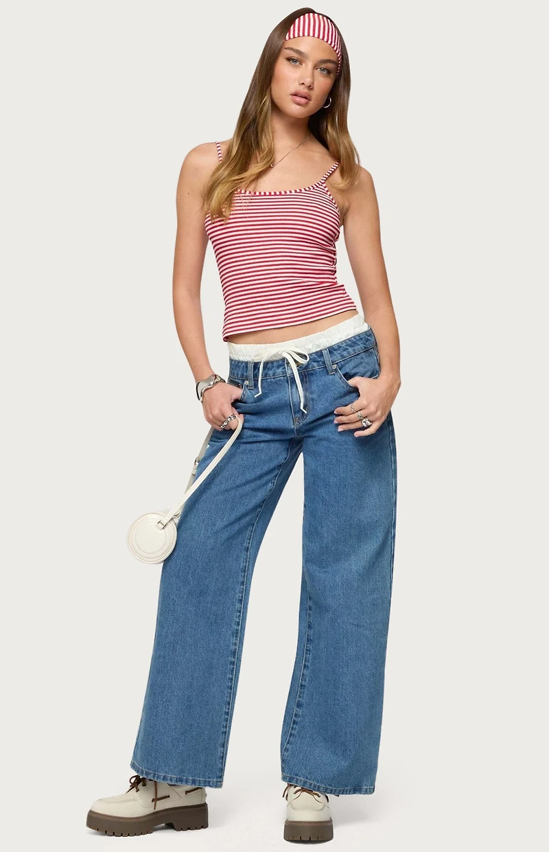 Edikted Two Piece Striped Headband Tank Top