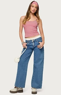 Edikted Two Piece Striped Headband Tank Top