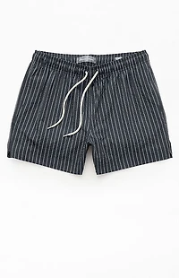 Pacsun Black Sandbar Striped Seersucker 4.5" Swim Trunks