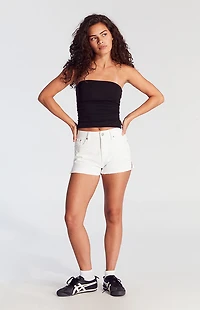 Pacsun White Ripped High Waisted Denim Festival Shorts