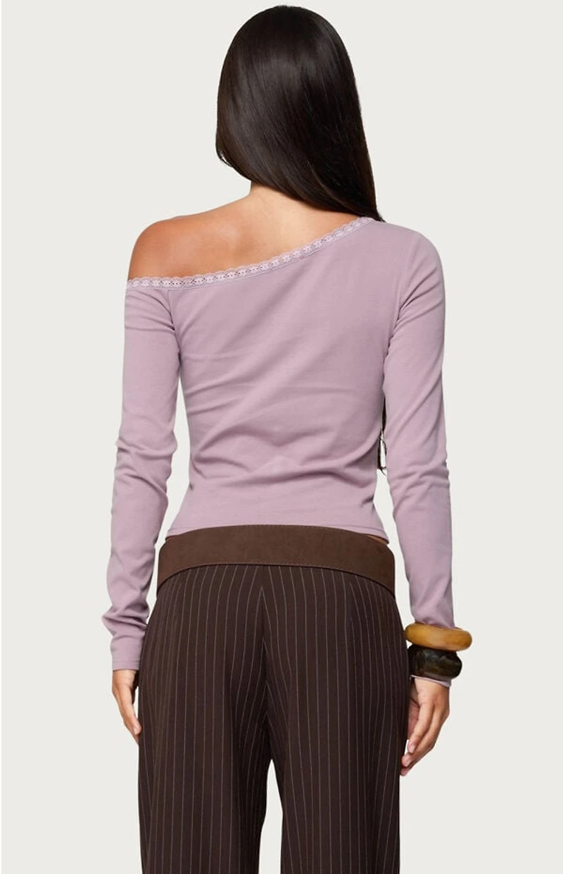 Edikted Emmiline Lacey Off Shoulder Top