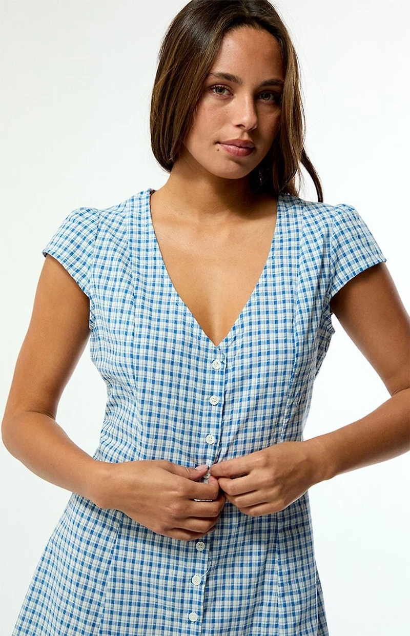 Rhythm Lola Gingham Cap Sleeve Mini Dress