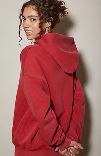 Pacsun Red Ultra Soft Fleece Core Washed Pullover Hoodie