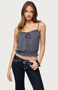 Edikted Ripley Tie Front Tank Top