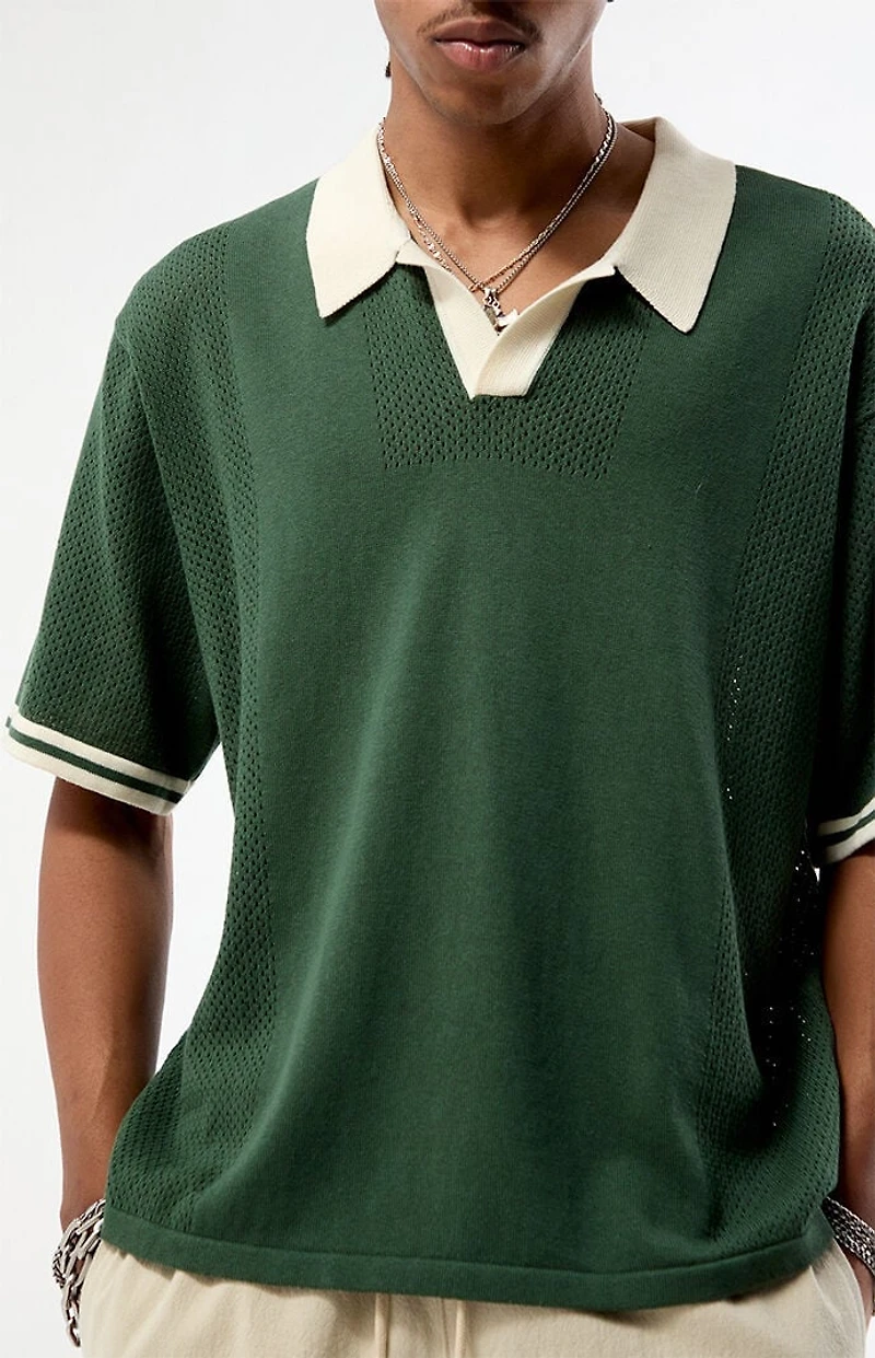 Pacsun Green Solid Polo Shirt