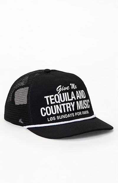 Los Sundays Black Tequila and Country Music Snapback Hat