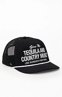 Los Sundays Black Tequila and Country Music Snapback Hat