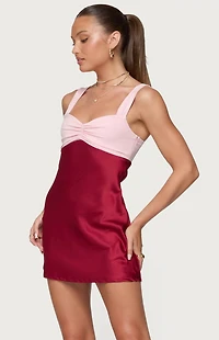 Edikted Contrast Satin Effect Mini Dress