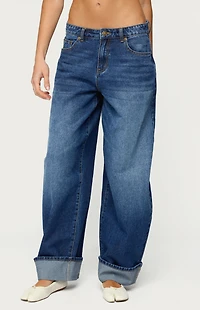 Edikted Kella Extra Oversized Low Rise Jeans