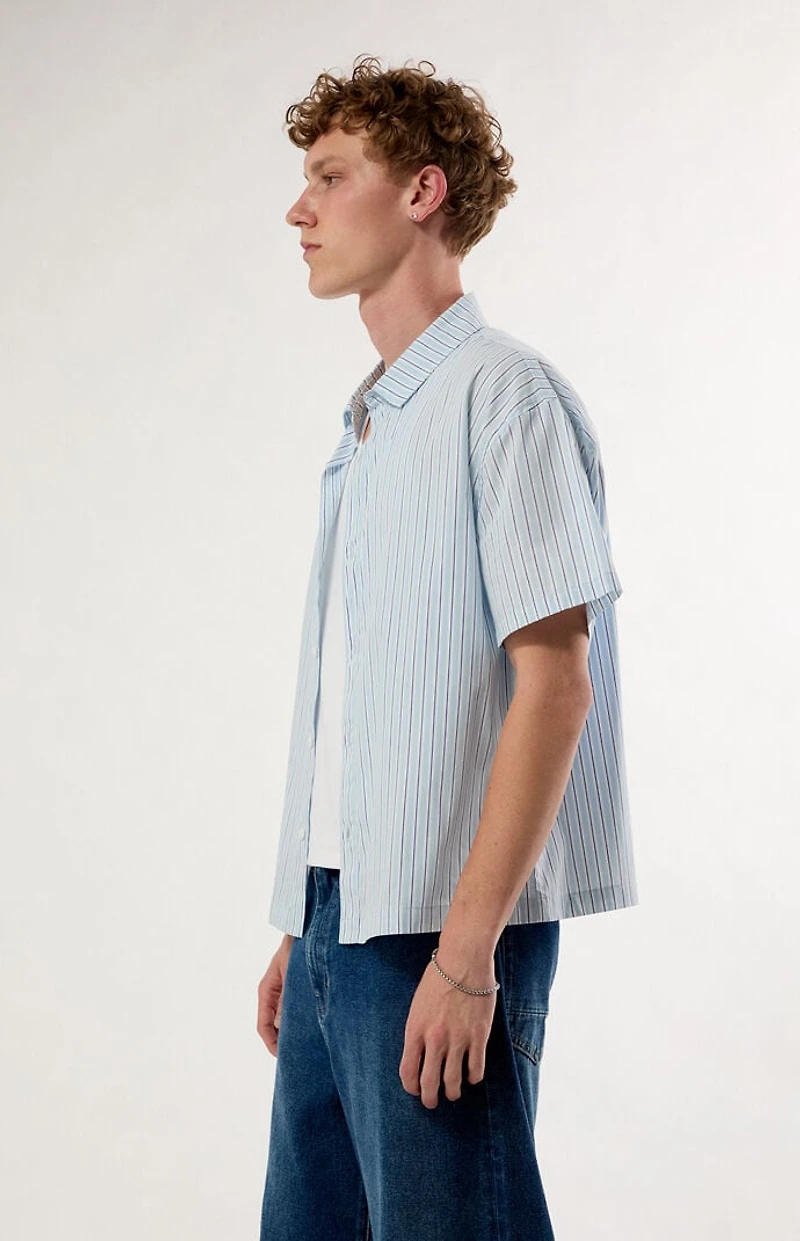 Pacsun Striped Boxy Short Sleeve Button Down Shirt