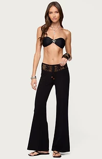 Edikted Kirsty Crochet Waist Knit Pants