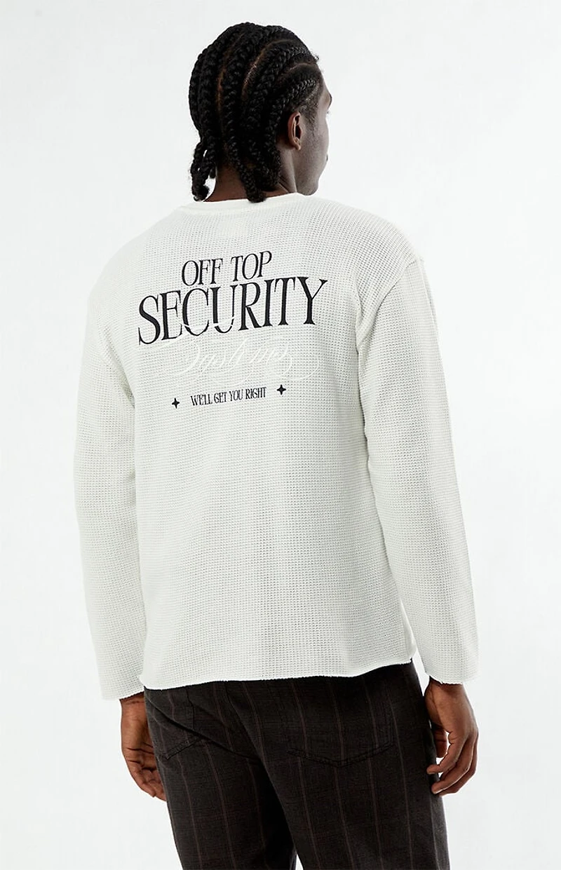 Pacsun Off Top Waffle Knit Long Sleeve Shirt