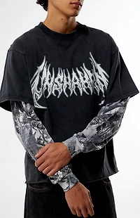 Pacsun Unshaken Cropped Camo 2fer Long Sleeve T-Shirt