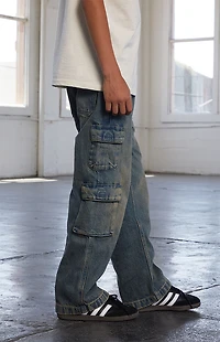 Pacsun Kids Baggy Jeans Cargo Indigo Tinted