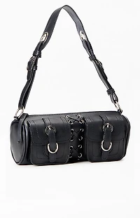 Pacsun Faux Leather Lace Up Structured Shoulder Bag