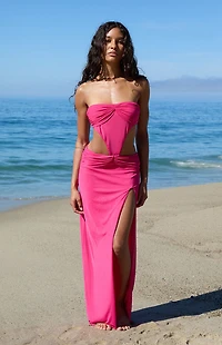 Third Charm Kaia Strapless Cutout Maxi Dress