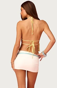 Edikted Barbie Embroidered Linen Backless Top