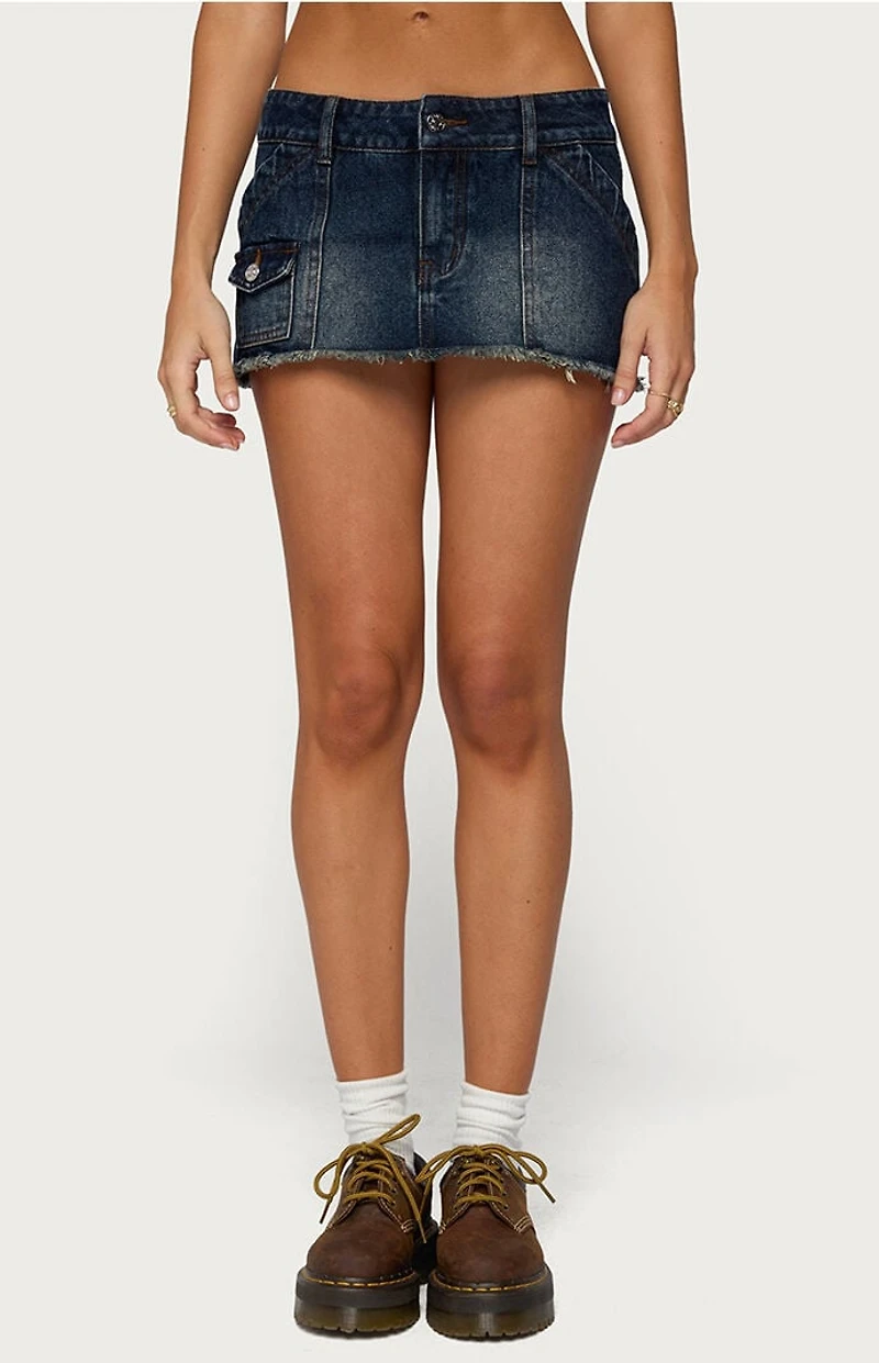 Edikted Adania Denim Mini Skort