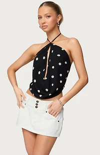 Edikted Chiffon Backless Cowl Neck Top