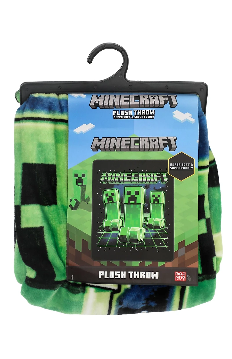 Digital Print Minecraft Creepers Throw Blanket
