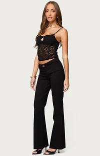 Edikted Janice Sheer Lace Keyhole Tank Top