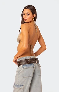 Edikted Aruba Beaded Crochet Bra Top