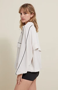 PAC 1980 Active Ivory Half Zip Windbreaker Track Jacket