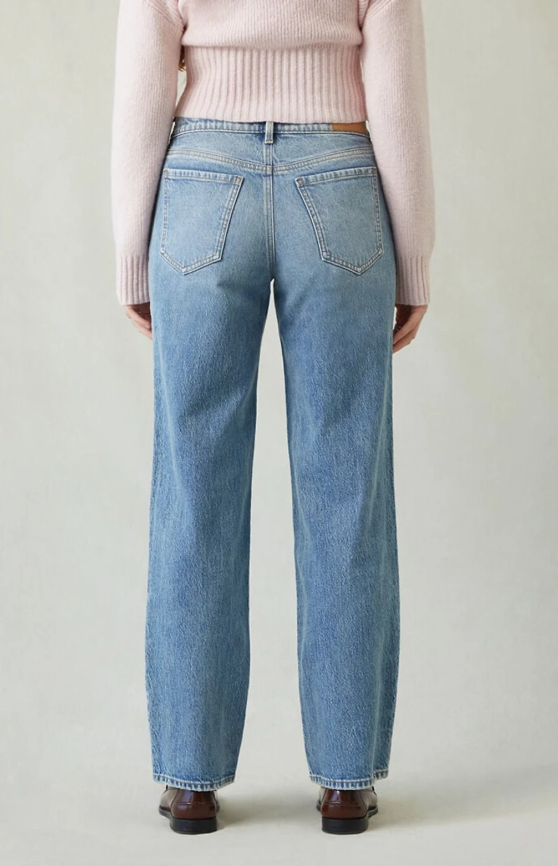 Pacsun Jordyn Low Rise Straight Leg Jeans Stretch Medium Indigo