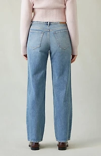 Pacsun Jordyn Low Rise Straight Leg Jeans Stretch Medium Indigo