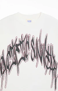 Pacsun White Handstyles Rhinestone T-Shirt