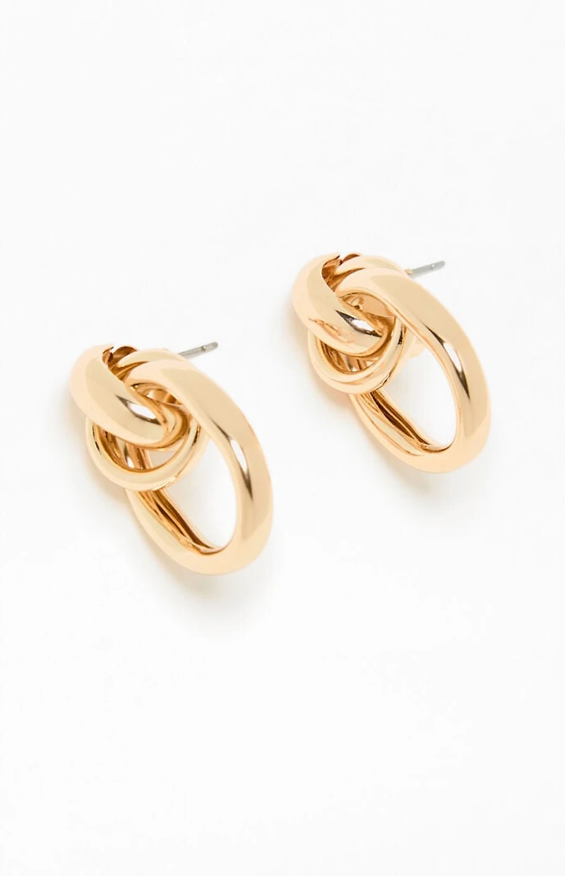 LA Hearts Oval Post Earrings