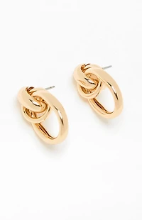 LA Hearts Oval Post Earrings
