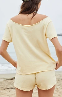 John Galt Yellow Robyn 28 Off-The-Shoulder Top
