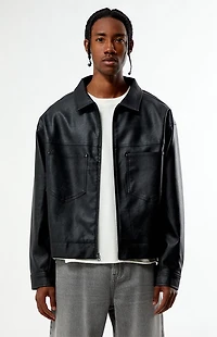 Pacsun Black Faux Leather Billie Gas Jacket