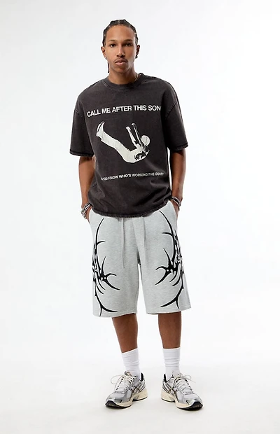 Pacsun Warping Time Fleece Sweat Shorts