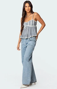 Edikted Lace Trim Babydoll Tank Top