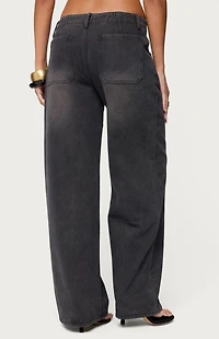 Edikted Aliyah Zip Low Rise Jeans